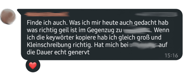 Testimonial: Besser als mangools, Groß- und Kleinschreibung richtig